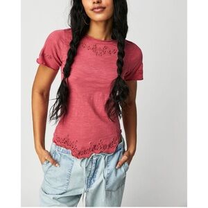 FREE PEOPLE Call Me Baby Tee in Berry Twist